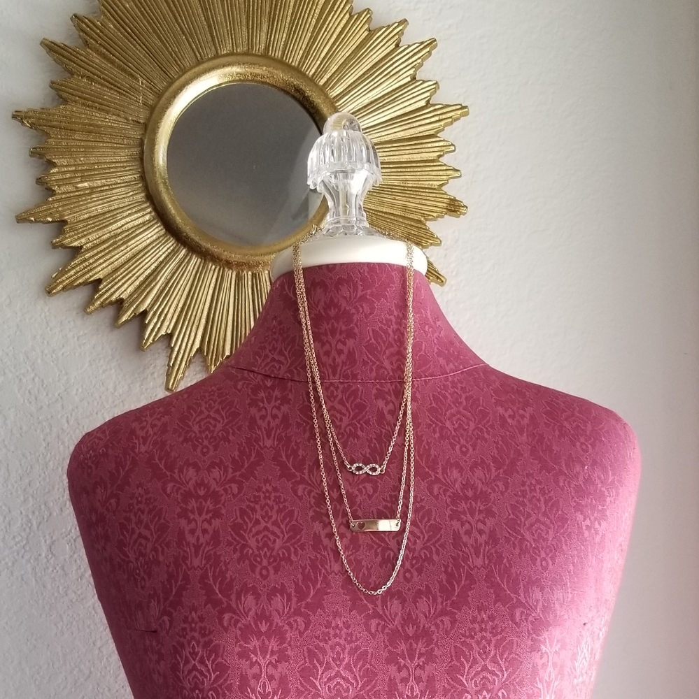 Three tier charm necklace